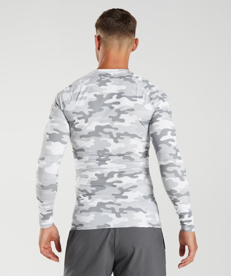 Koszulki Gymshark Element Baselayer Long Sleeve Top Męskie Camo | PL 436HQW